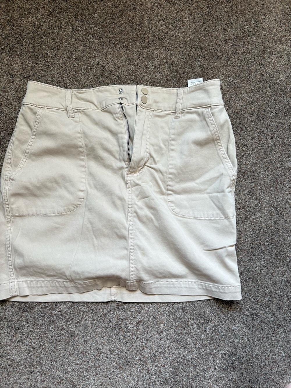 Casual Cream Utility Mini Skirt Liverpool Brand